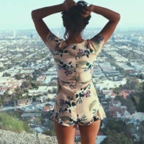 For Love and Lemons Bright Floral Romper Small - Picture 7 of 7